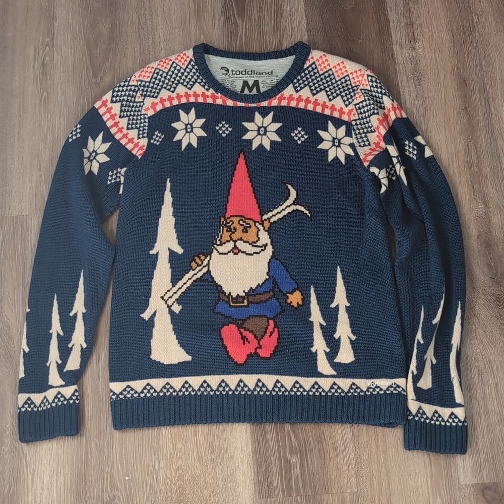 Toddland Gnome Skiing Sweater Men’s Sz M